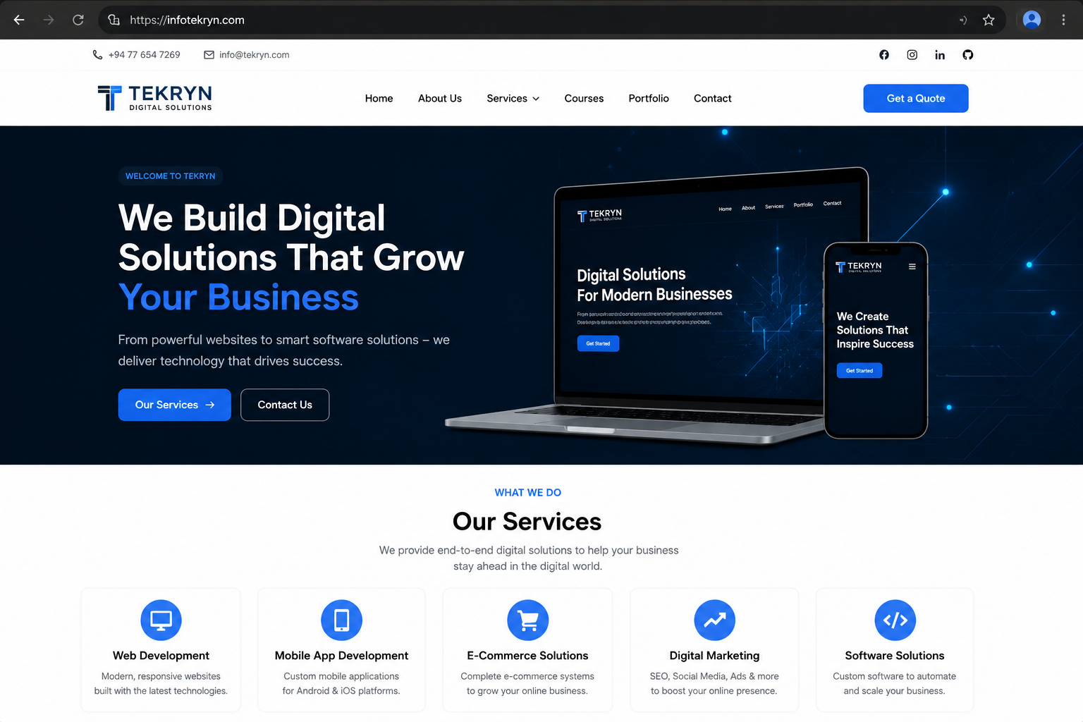 Tekryn company website deployment preview